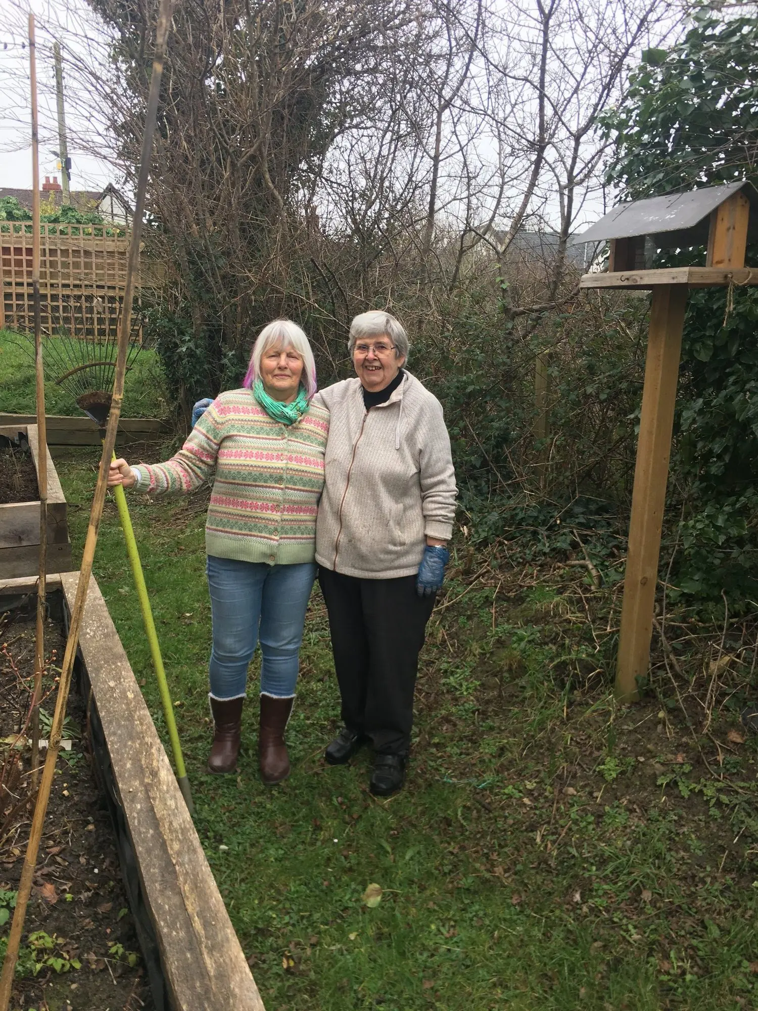 Garden volunteers in the community garden